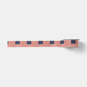 Vintage Stars and Stripes American Flag Satin Ribbon