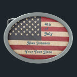 Vintage Stars and Stripes Weathered American Flag Belt Buckle<br><div class="desc">Vintage Stars and Stripes American Flag Weathered Pattern</div>