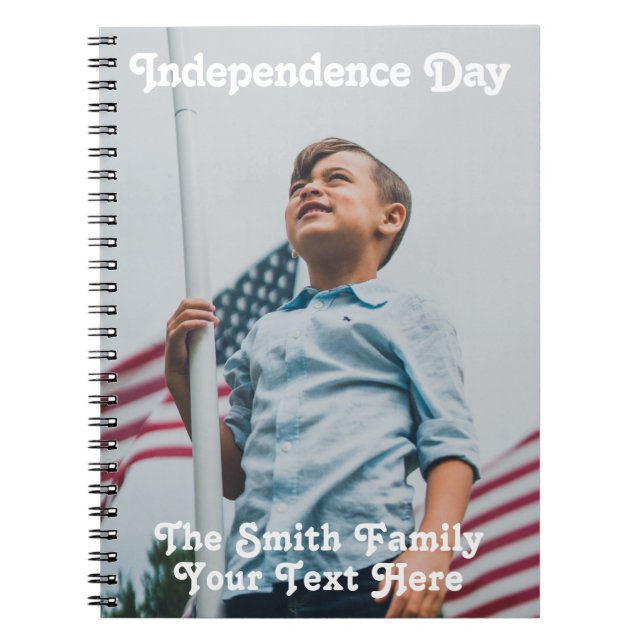 Vintage Stars Stripes America Flag Custom Photo Notebook (Front)