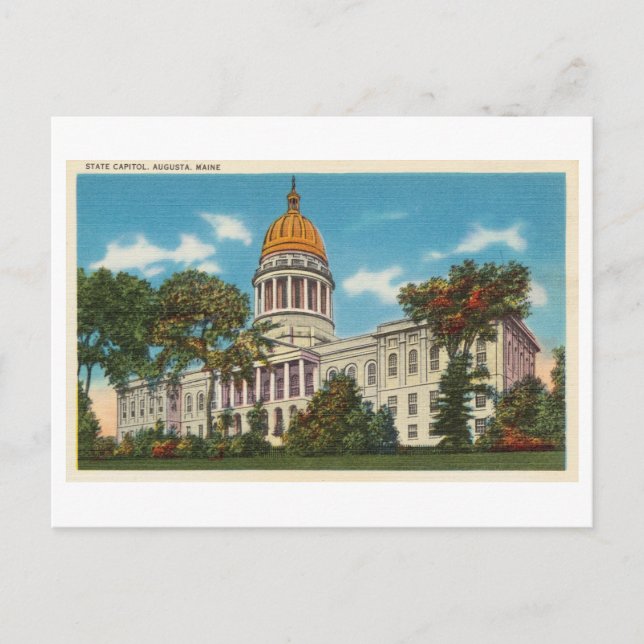 Vintage State Capitol in Augusta, Maine,  Postcard (Front)
