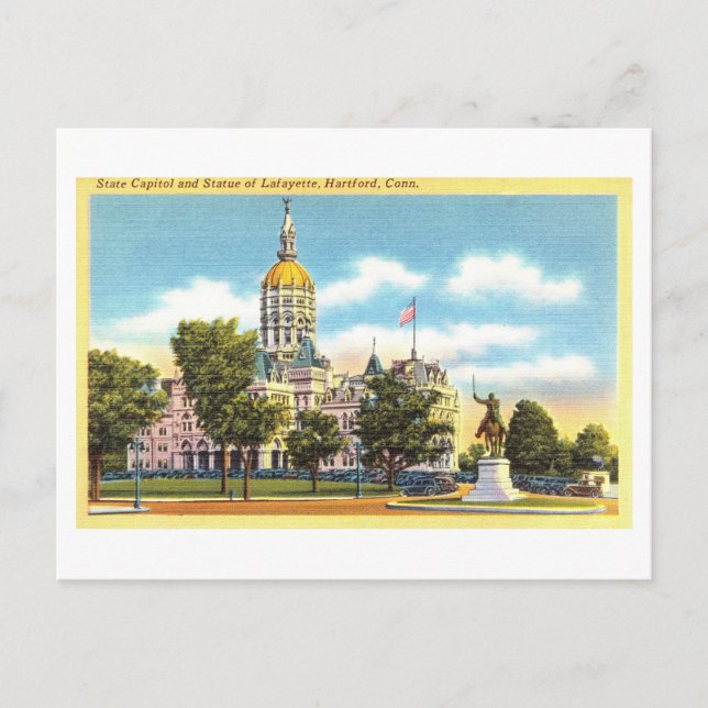 Vintage State Capitol in Hartford, Connecticut Postcard (Front)