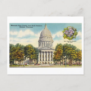 Vintage State Capitol in Madison, Wisconsin Postcard