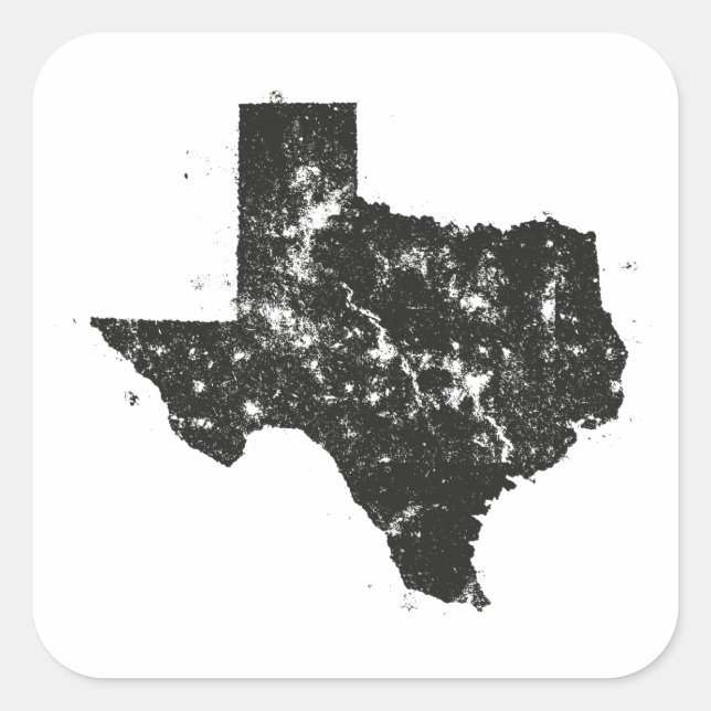 Vintage State Map Silhouette of Texas Stickers (Front)