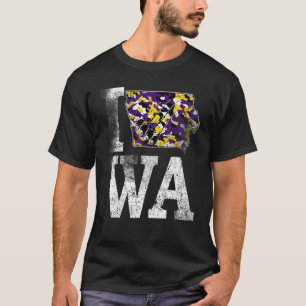 Vintage State of Iowa Trendy Iowans Purple and Yel T-Shirt