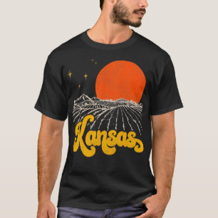 Vintage State of Kansas Mid Century Distressed Aes T-Shirt