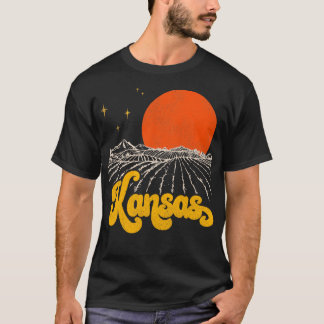 Vintage State of Kansas Mid Century Distressed Aes T-Shirt