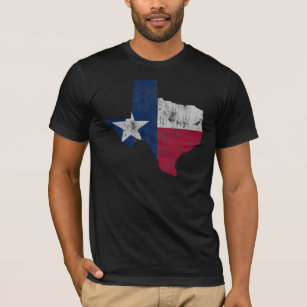 Vintage State Outline of Texas Flag T-Shirt