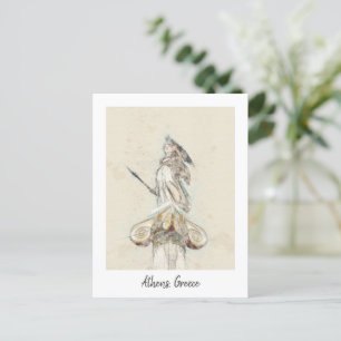 Vintage Statue of Athena Postcard – Classic Greek 