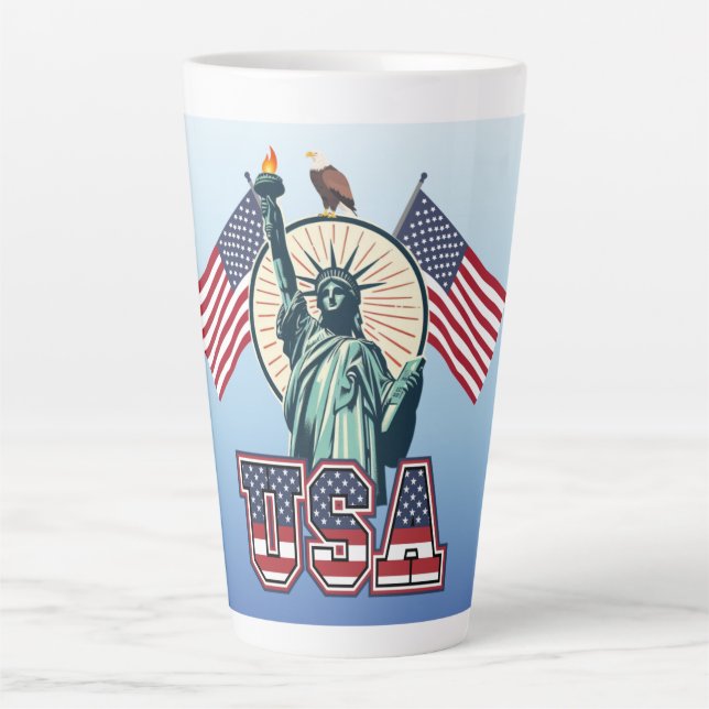 Vintage, Statue of Liberty  Latte Mug (Front)