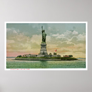 Vintage Statue of Liberty, New York Harbour Poster