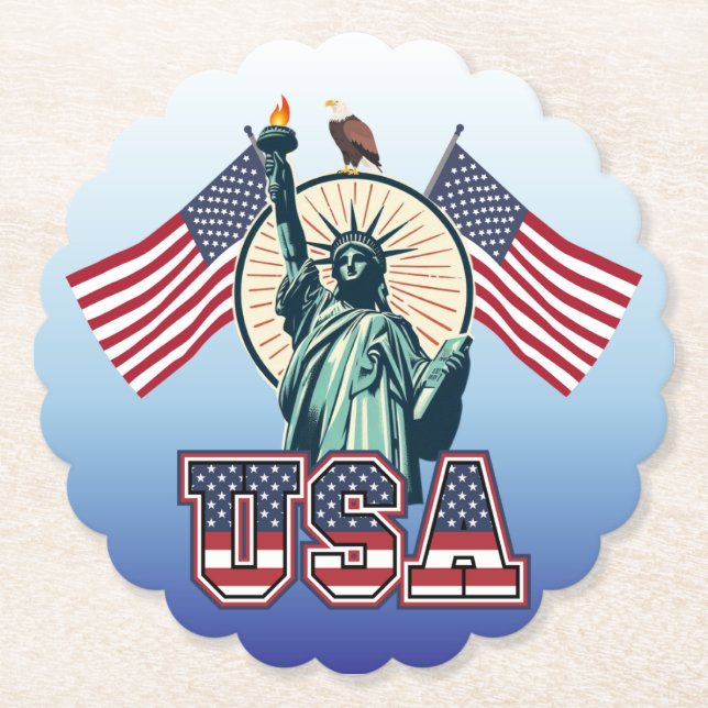 Vintage, Statue of Liberty  Paper Coaster (Front)