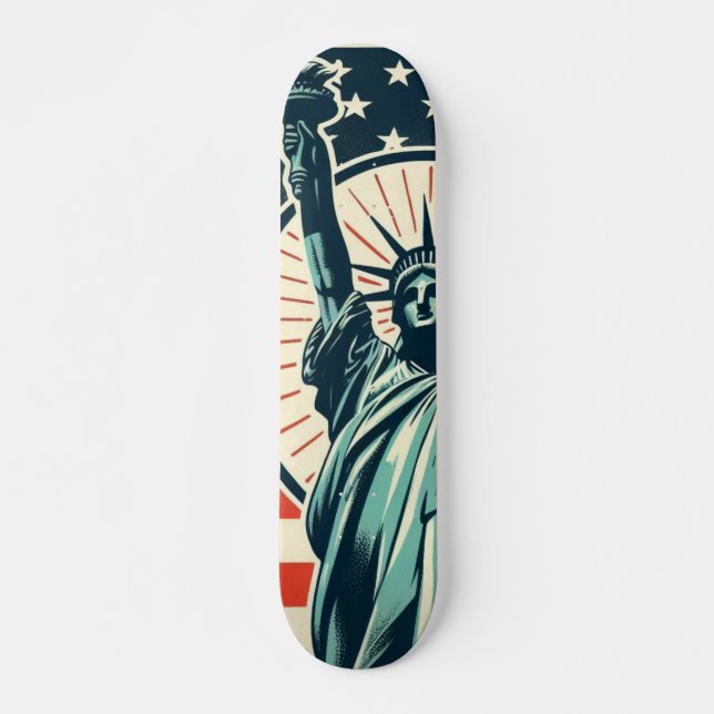 Vintage, Statue of Liberty Skateboard (Front)