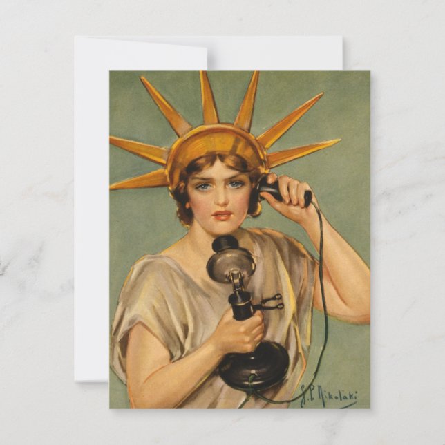 Vintage Statue of Liberty, WWI Patriotic War Ad (Front)