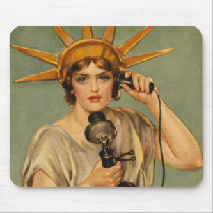 Vintage Statue of Liberty, WWI Patriotic War Ad Mouse Pad
