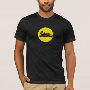 Vintage steam engine locomotive graphic t-shirt
