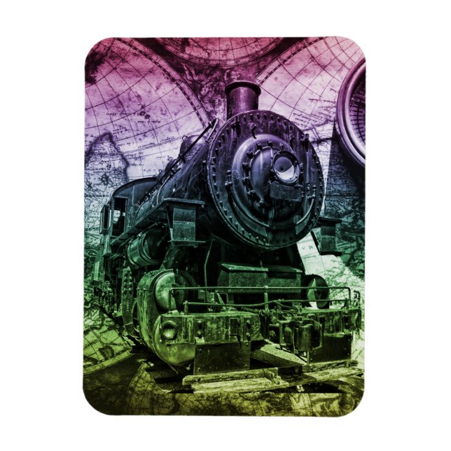 Vintage Steam Engine Locomotive Magnet (Vertical)