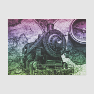 Vintage Steam Engine Locomotive Tissue Paper