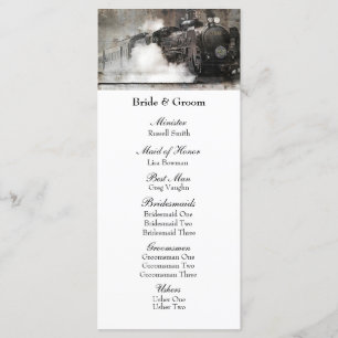 Vintage Steam Engine Locomotive Wedding Program