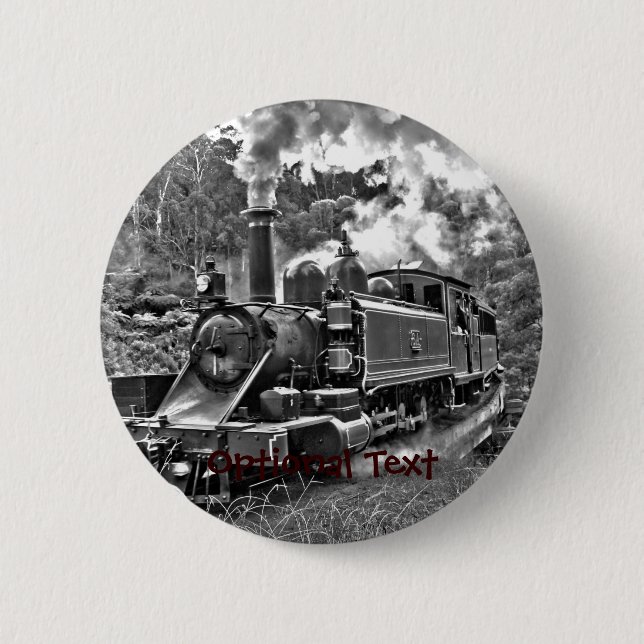 Vintage Steam Engine Train 2 Inch Round Button (Front)