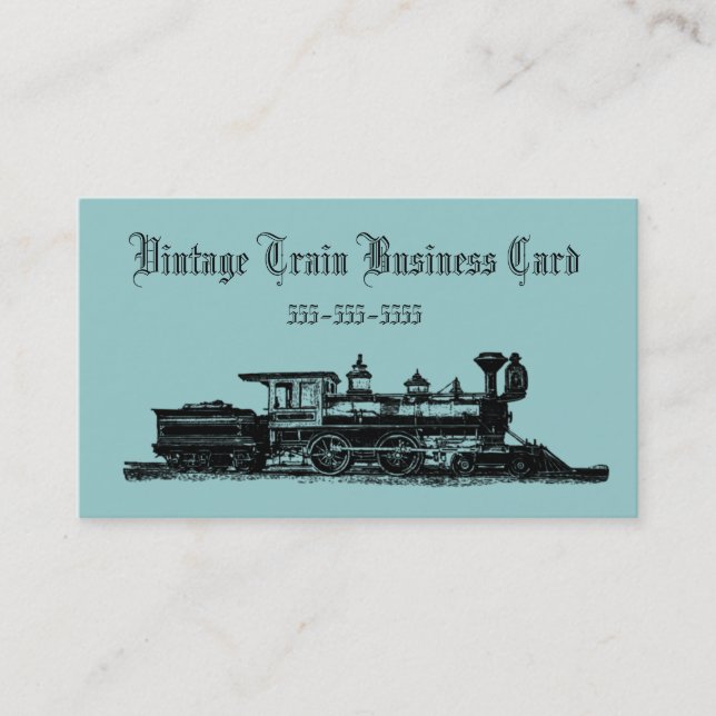 Vintage Steam Engine Train Business Card (Front)
