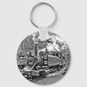 Vintage Steam Engine Train Keychain