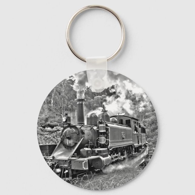 Vintage Steam Engine Train Keychain (Front)