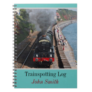 Vintage steam loco trainspotting log personalised notebook