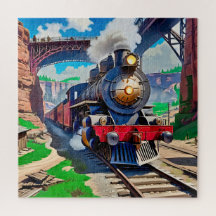 Vintage Steam Locomotive in a Scenic Canyon