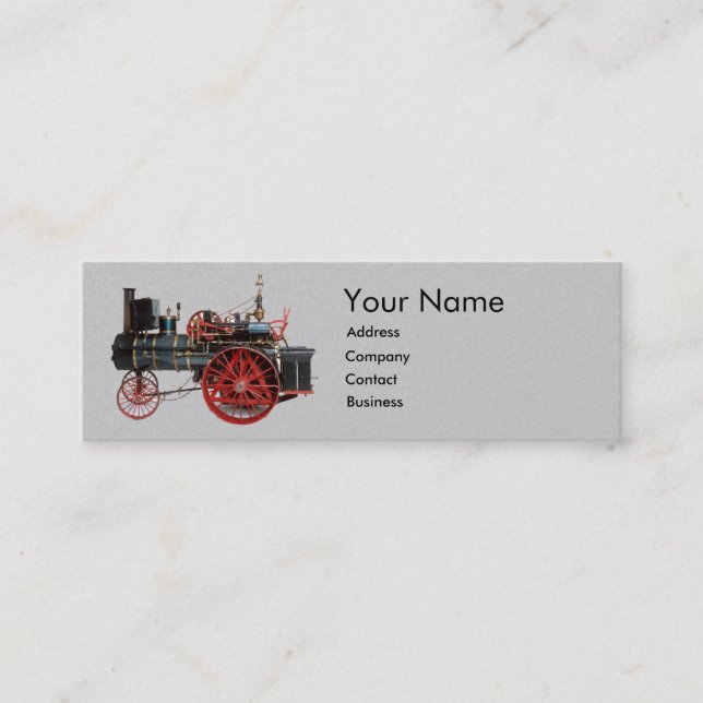 VINTAGE STEAM LOCOMOTIVE MONOGRAM MINI BUSINESS CARD (Front)