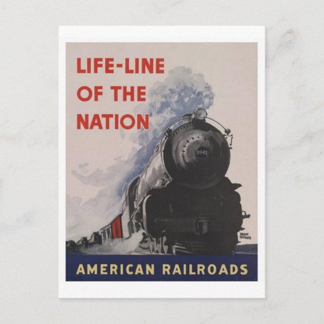 Vintage Steam Locomotive Postcard (Front)