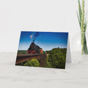 Vintage Steam Locomotive Railroad Fan Blank Card