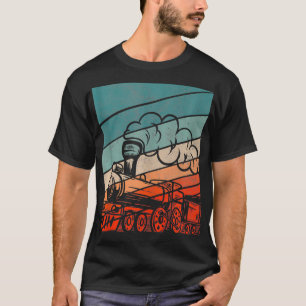 Vintage Steam Locomotive Train Railroad Train Spot T-Shirt