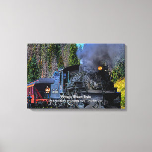 Vintage Steam Train -  Add Name                    Canvas Print