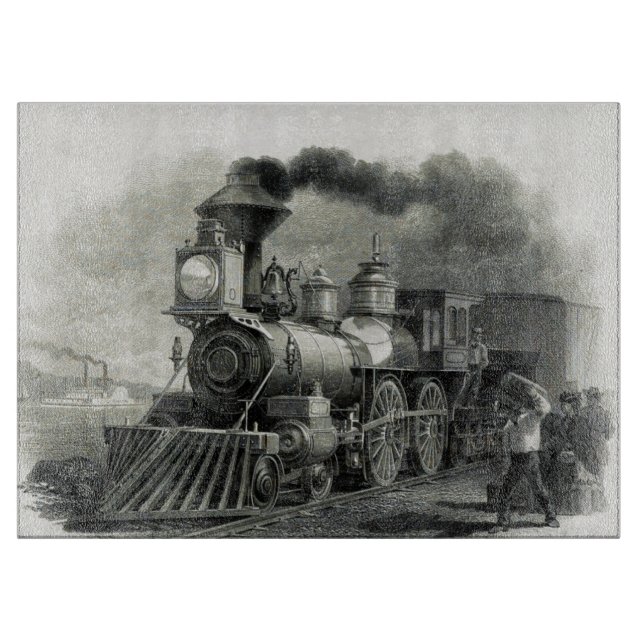 Vintage Steam Train Cutting Board (Front)