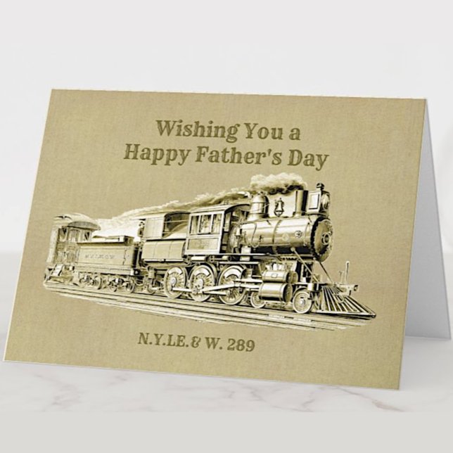 Vintage Steam Train Engine Father's Day  Card (Creator Uploaded)