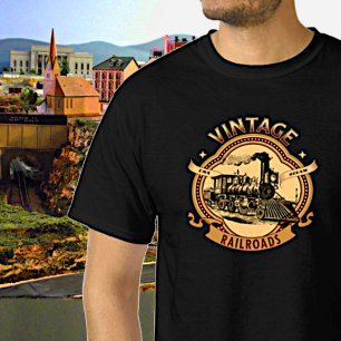 Vintage Steam Train Engine Railroads T-Shirt