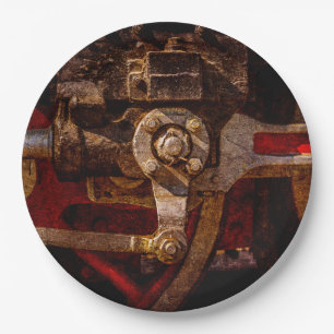 Vintage steam train gear paper plate