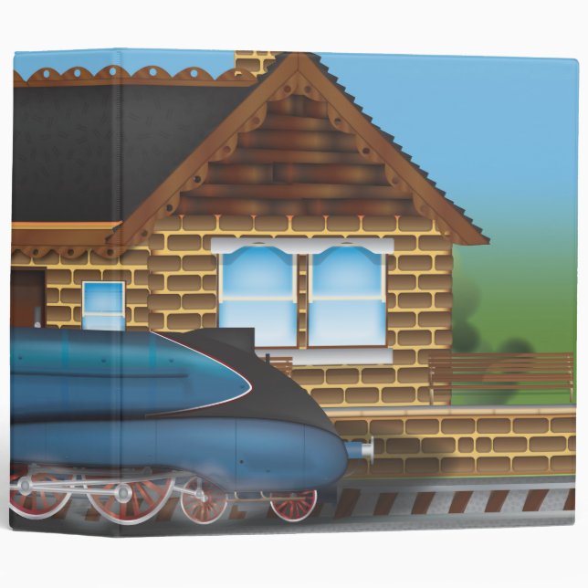 Vintage Steam Train in Station Binder (Front/Spine)