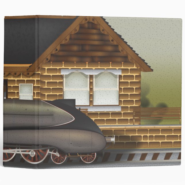 Vintage Steam Train in Station Binder (Front/Spine)