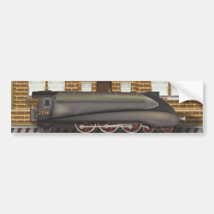 Vintage Steam Train in Station Bumper Sticker