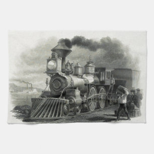 Vintage Steam Train Kitchen Towel