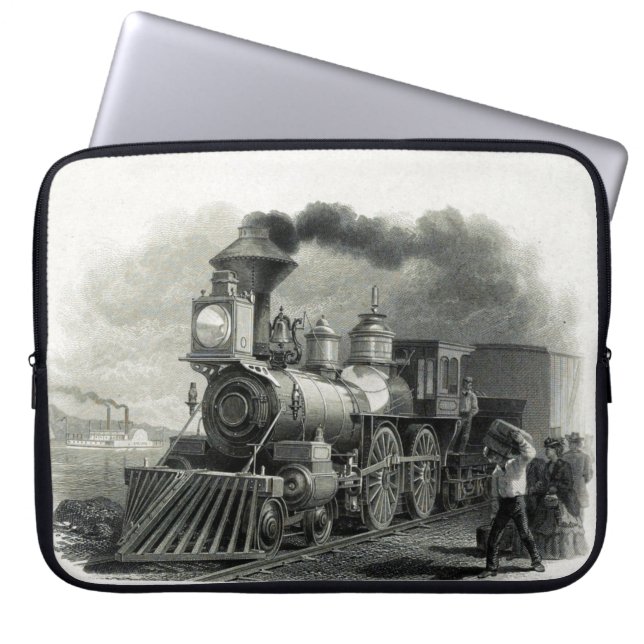 Vintage Steam Train Laptop Sleeve (Front)