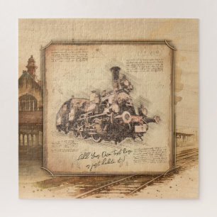 Vintage Steam Train / Locomotive Art. Driver Gift Jigsaw Puzzle