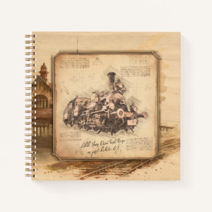 Vintage Steam Train / Locomotive Art. Driver Gift Notebook
