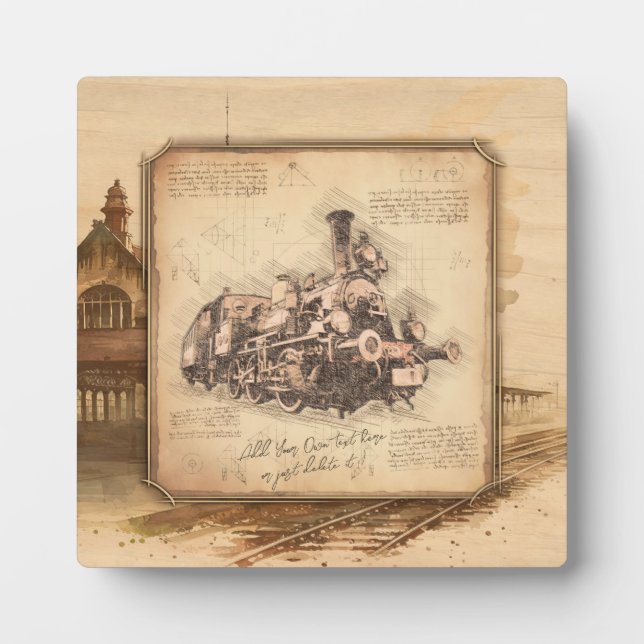 Vintage Steam Train / Locomotive Art. Driver Gift Plaque (Front)