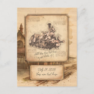 Vintage Steam Train / Locomotive Art. Driver Gift Postcard
