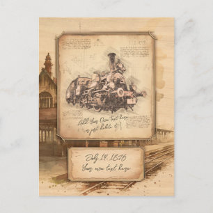 Vintage Steam Train / Locomotive Art. Driver Gift Postcard
