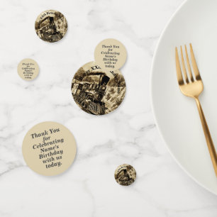 Vintage Steam Train Man's Birthday Party Confetti