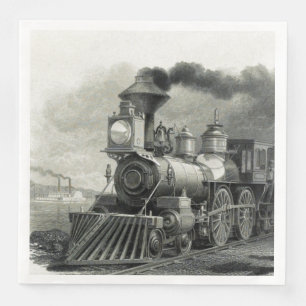 Vintage Steam Train Napkin