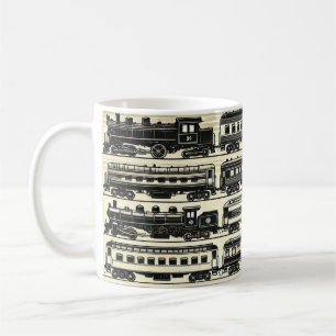 Vintage Steam Train Pattern Heritage Railway Mug